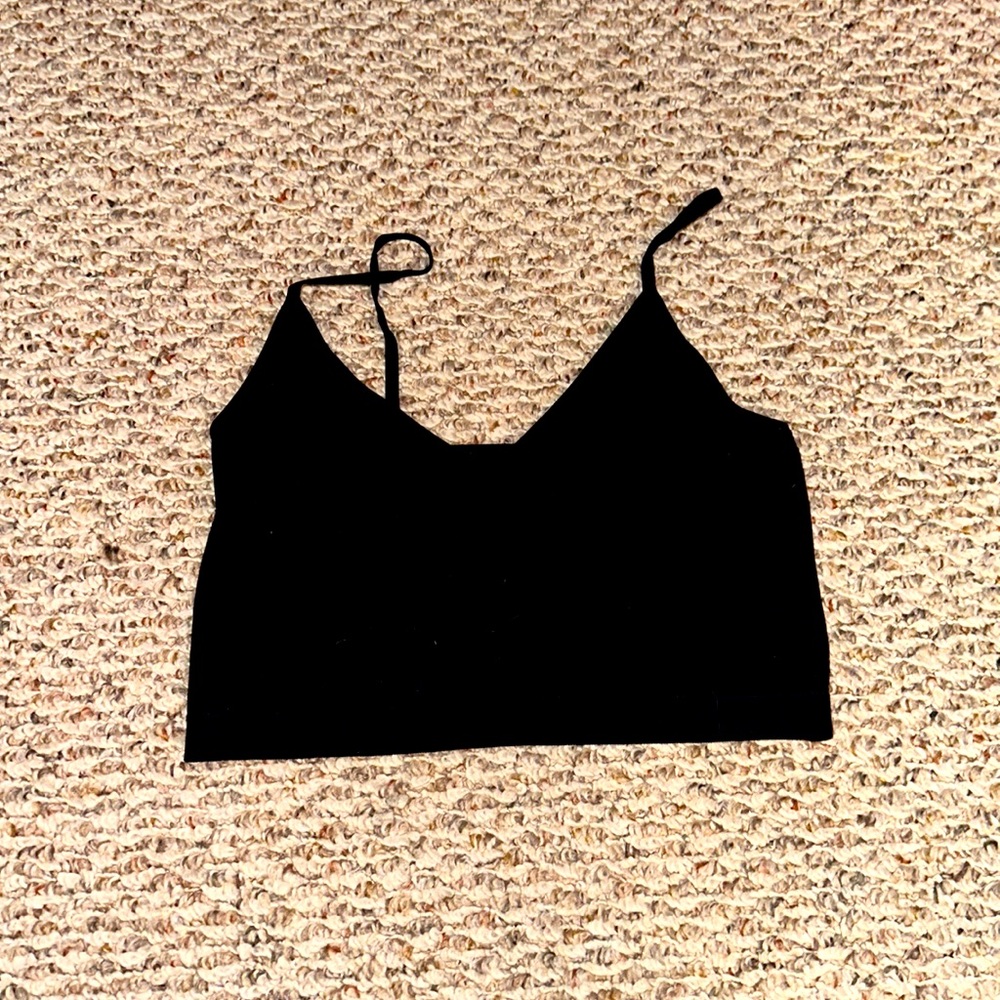 GARAGE BLACK BRALETTE CROP TANK TOP SZ L